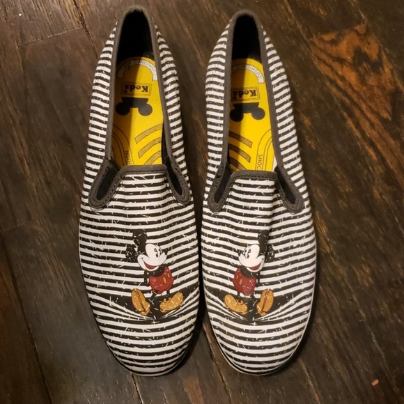 Keds Shoes - Disney slip on keds with stripes & Mickey Mouse